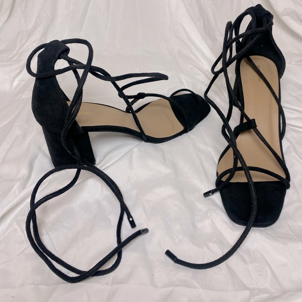 Black lace up heels